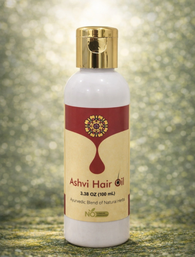 Bottle of Ashvi Hair Oil, an Ayurvedic blend of natural herbs (100ml) - Ashvi Wellness