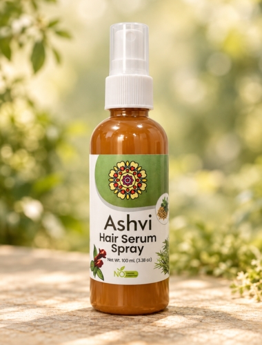 Bottle of Ashvi Ayurvedic Hair Serum Spray (100ml) - Ashvi Wellness